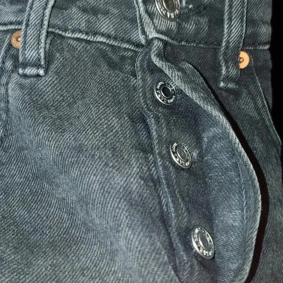 Zara Women's Relaxed Baggy Fit Button Up Black Non Distressed  Unhem Jeans Sz 2 - Picture 12 of 12